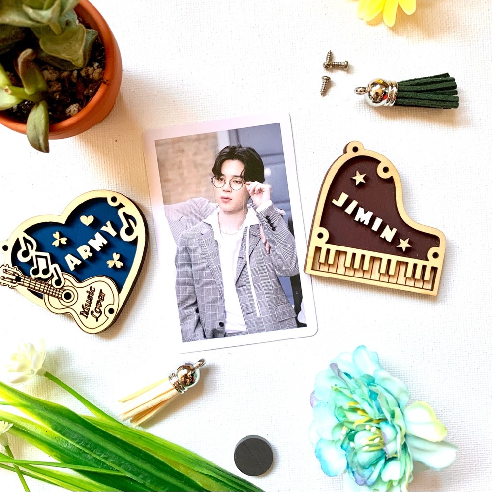 BTS JIMIN Wooden Piano 3D Fridge Magnet/Keychain
